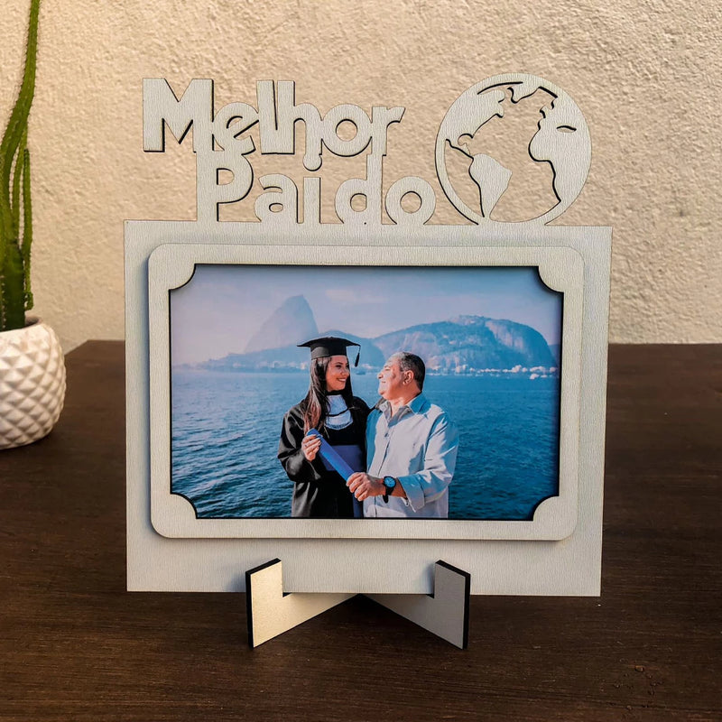 Porta Retrato Melhor Pai do Mundo Presente criativo e personalizado Dia dos Pais