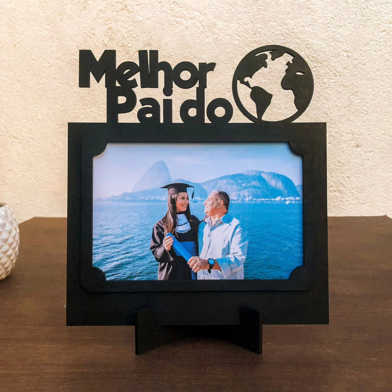 Porta Retrato Melhor Pai do Mundo Presente criativo e personalizado Dia dos Pais
