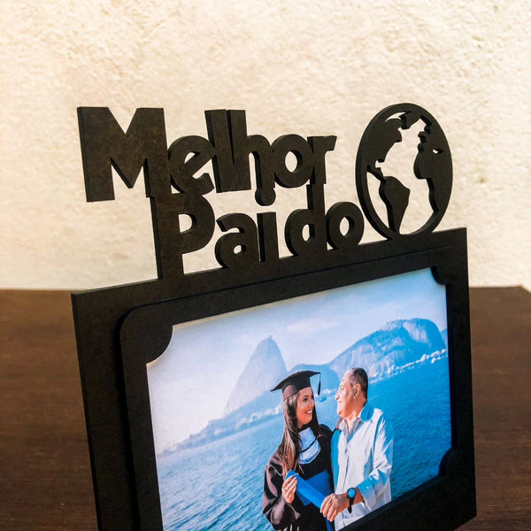 Porta Retrato Melhor Pai do Mundo Presente criativo e personalizado Dia dos Pais