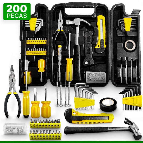 Kit Jogo Ferramentas Dia Dos Pais Maleta Dobrável 200 Peças