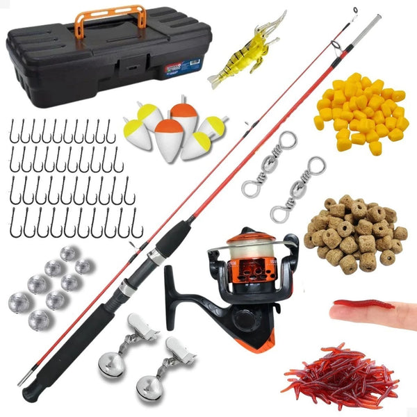 Kit de Pesca Barato Vara 1,35 Fibra Vidro Maciça 15 Lbs + Molinete com Linha Maleta e Acessórios